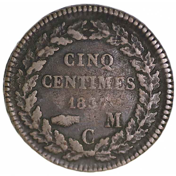 5 Centimes Monaco 1837 MC, Honore V