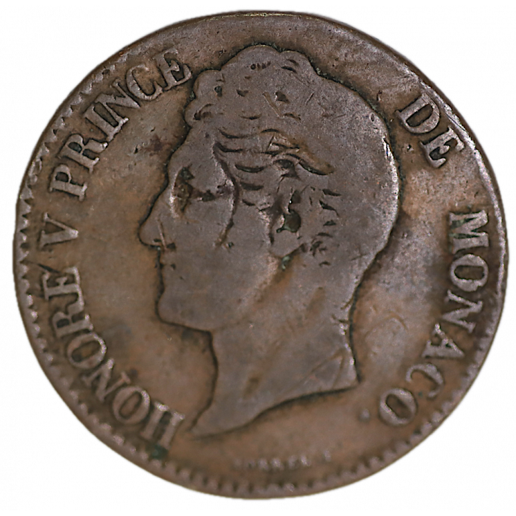 5 Centimes Monaco 1838 MC, Honore V