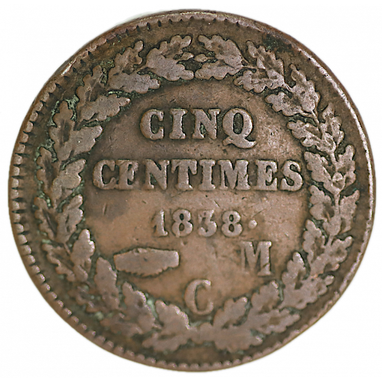 5 Centimes Monaco 1838 MC, Honore V