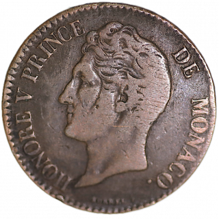 5 Centimes Monaco 1837 MC, Honore V