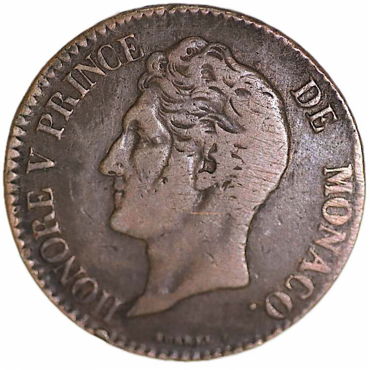 5 Centimes Monaco 1837 MC, Honore V