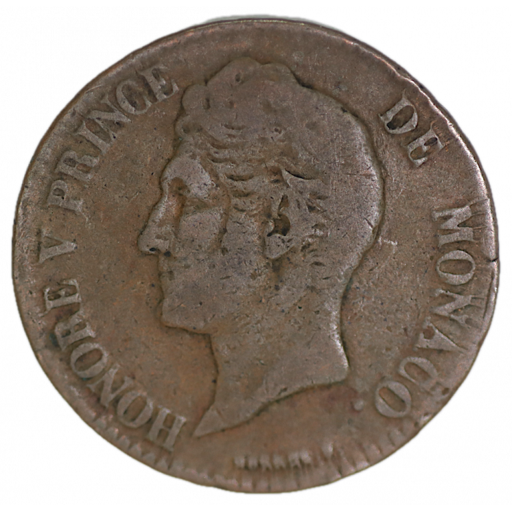 5 Centimes Monaco 1837 MC, Honore V