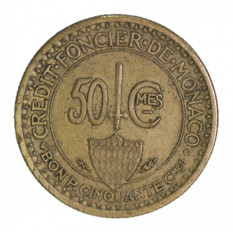 50 Centimes Archet de Monaco 1926 Poissy