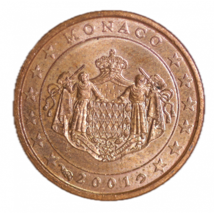 1 Centime Euros Monaco 2001