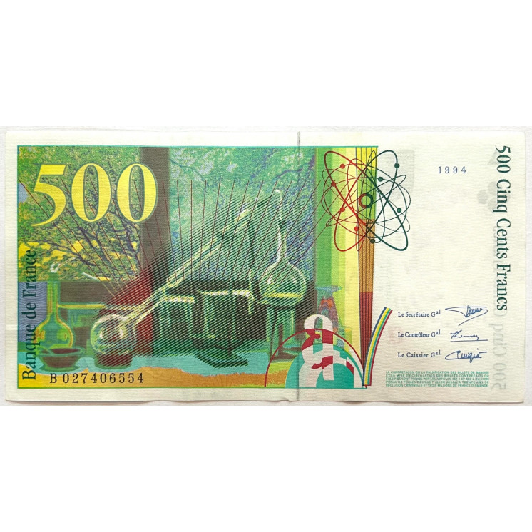 Billet de 500 Francs 1994 Pierre et Marie Currie SUP