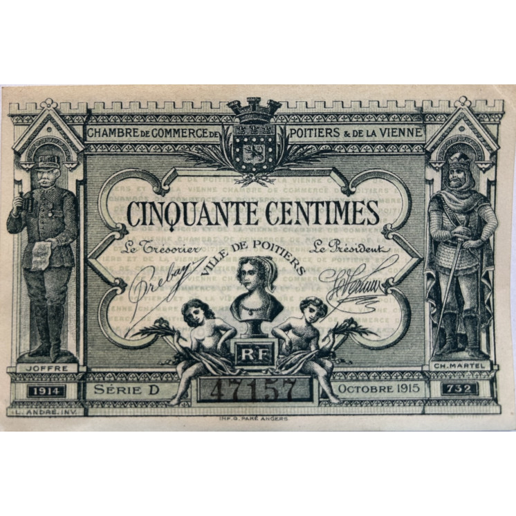 Cinquante centimes, Chambre du commerce de Poitiers et de la Vienne, Octobre 1915