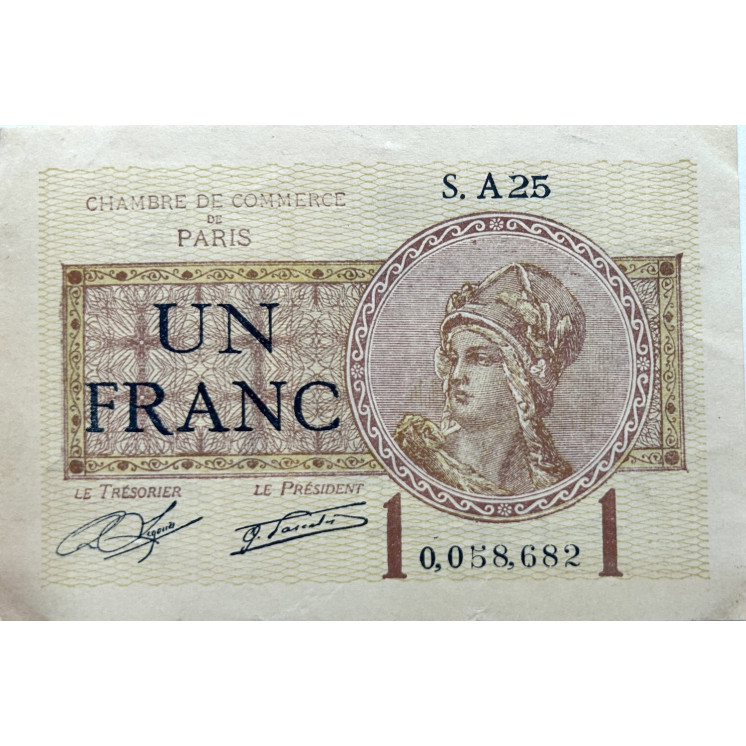 1 Franc, Chambre de commerce de Paris, Mars 1920