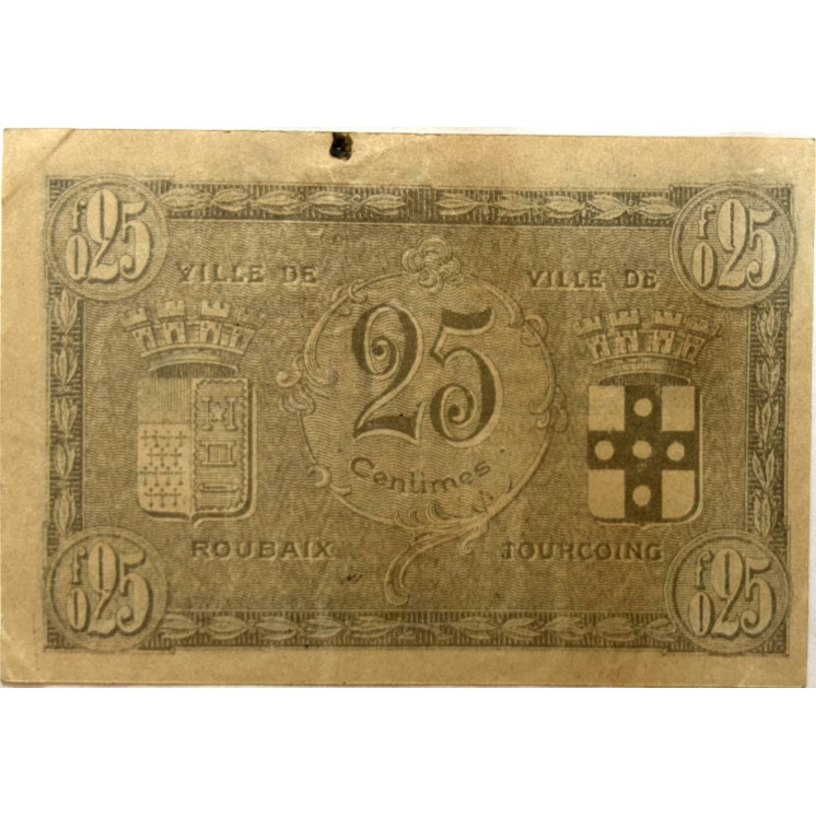 25 Centimes, Bon de monnaie, 1917