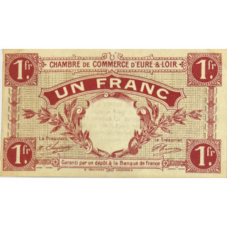 Un Franc, Chambre du commerce d'Eure-et-Loir, 1915