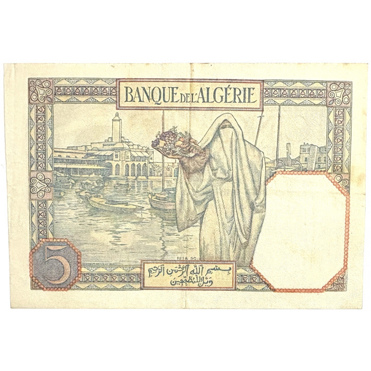 Billet 5 Francs Algérie 18-9-1941