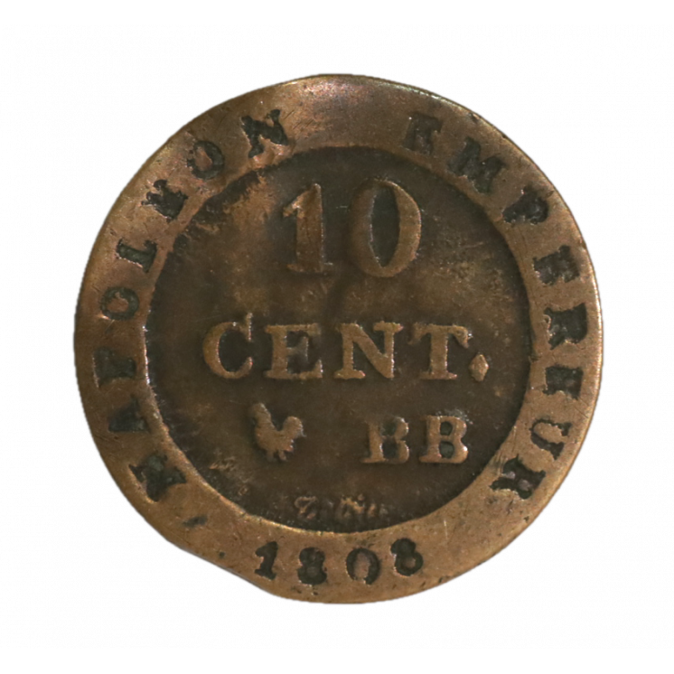 10 Cent Napoléon Ier 1808 BB (Strasbourg)