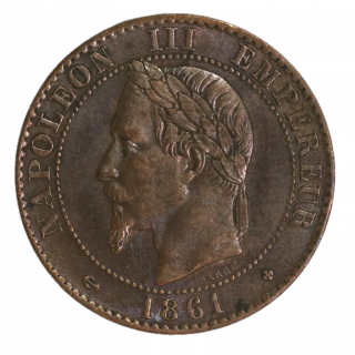 2 Centime Napoléon III 1861 BB (Strasbourg), TTB