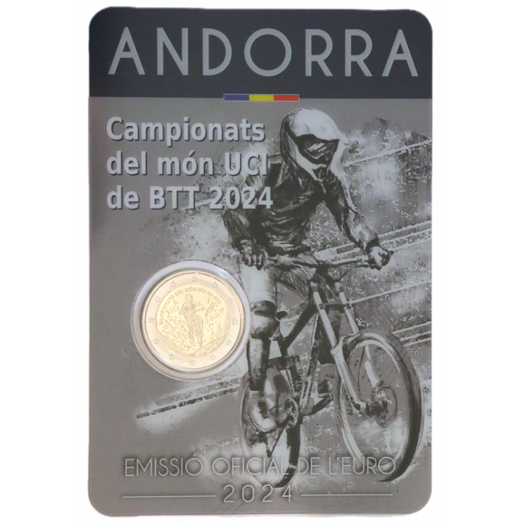 2024 - Andorre, Coincard 2 euros Championnat du monde de VTT