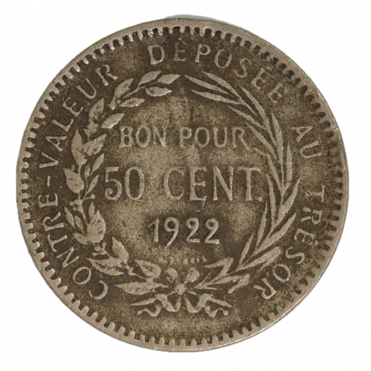 Bon pour 50 Cent 1922 République coloniale de la Martinique