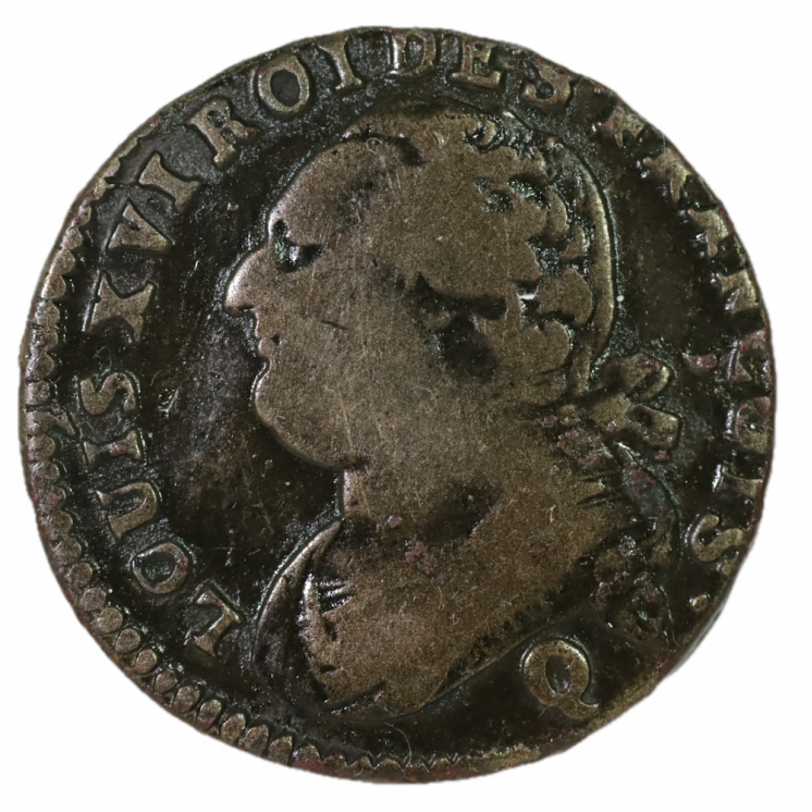 12 Deniers, 1792 Q (Perpignan), Louis XVI