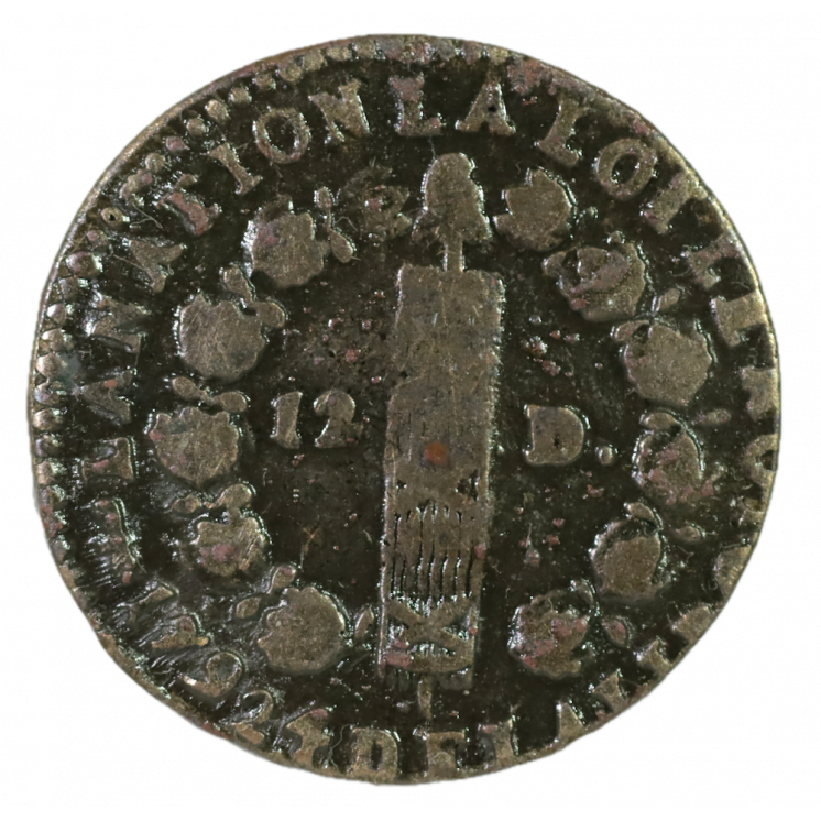 12 Deniers, 1792 Q (Perpignan), Louis XVI