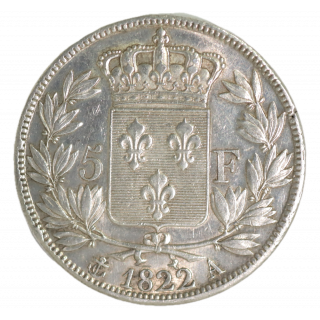 5 Francs 1822 A (Paris) Louis XVIII