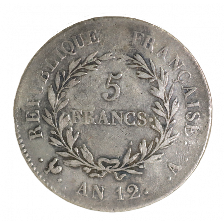 5 Francs An 12 A (Paris) Bonaparte Premier Consul