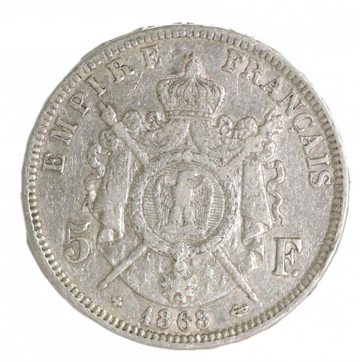 5 Francs 1868 BB (Strasbourg) Napoléon III