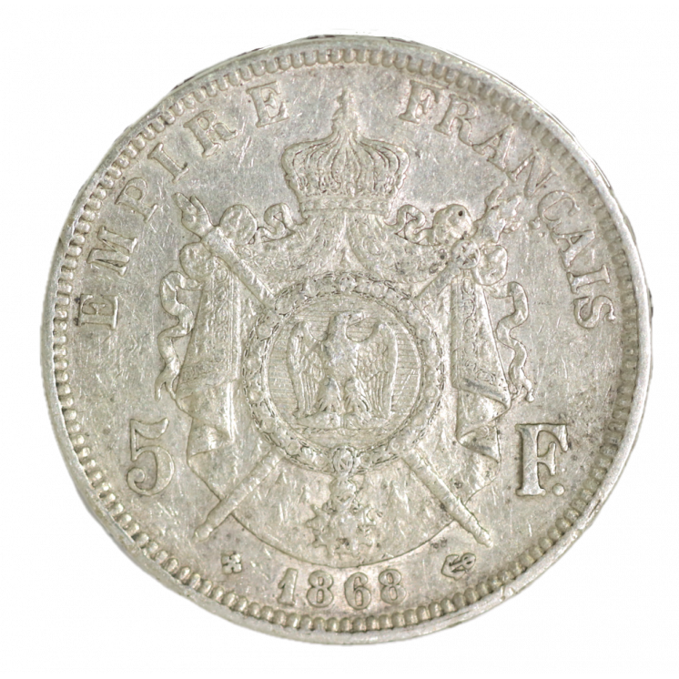 5 Francs 1868 BB (Strasbourg) Napoléon III