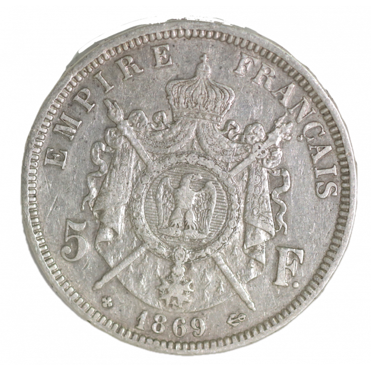 5 Francs 1869 BB (Strasbourg) Napoléon III