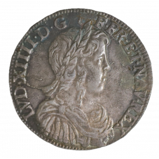 1/2 Écu à la mèche longue 1650 I (Limoges) Louis XIV