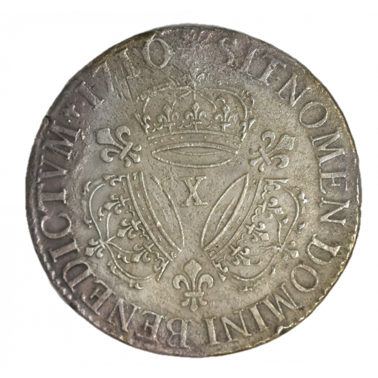 Écu aux 3 couronnes 1710 X (Amiens) Louis XIV