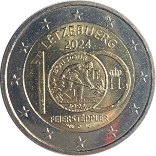 2024 - Luxembourg, 2 euros 100 ans de l'introduction des pièces en Francs luxembourgeois