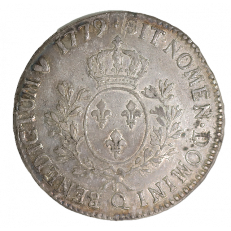 France - Écu aux branches d'olivier, 1779, Q (Perpignan), Louis XVI