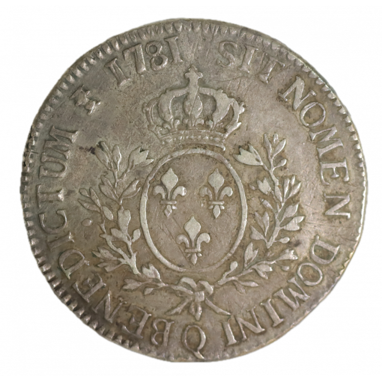 Écu aux Lauriers 1781 Q (Perpignan) Louis XVI