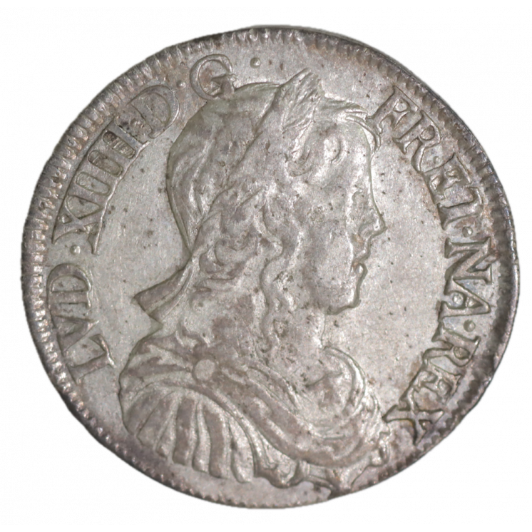 1/2 Écu à la mèche longue 1652 H (La Rochelle) Louis XIV