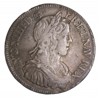 1/2 Écu à la mèche longue 1653 A (Paris) Louis XIV