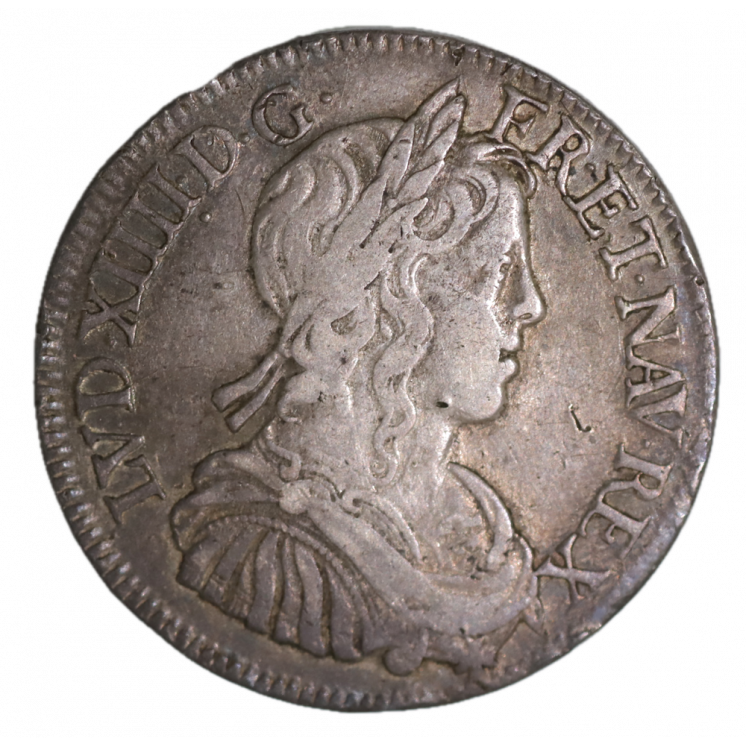 1/2 Écu à la mèche longue 1653 A (Paris) Louis XIV