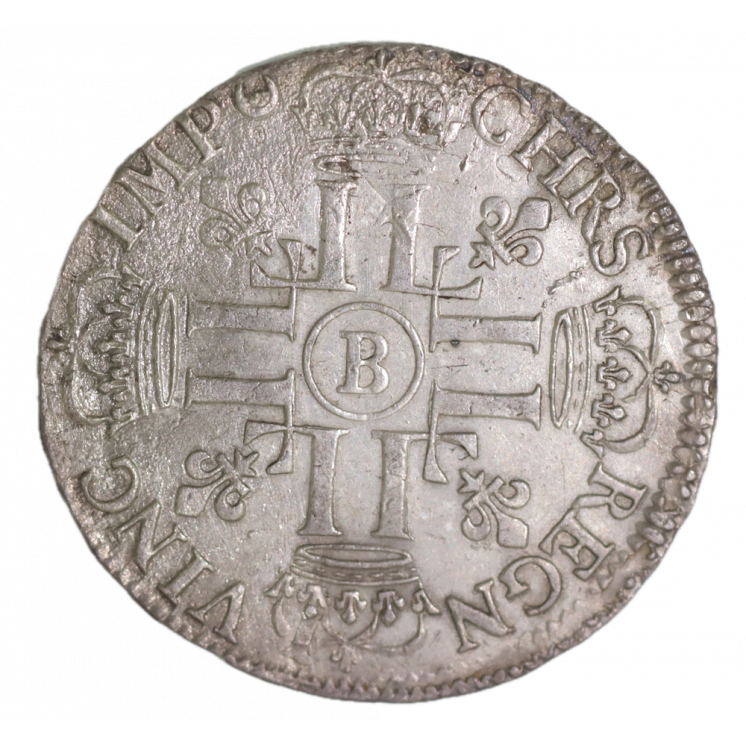 1/2 Écu aux 8 L 1690 B (Rouen) Louis XIV