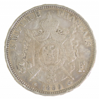 5 Francs 1869 A (Paris) Tête laurée, Napoléon III