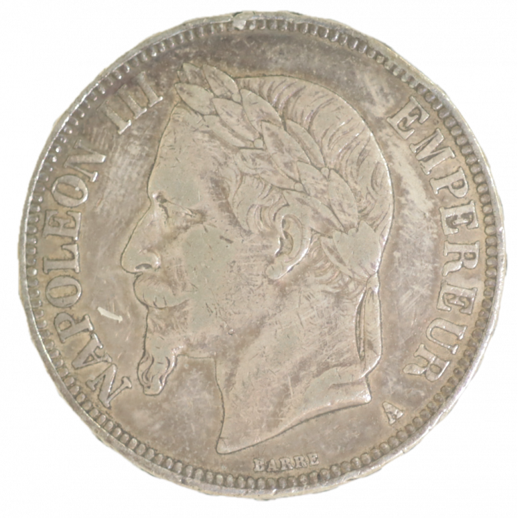 5 Francs 1869 A (Paris) Tête laurée, Napoléon III