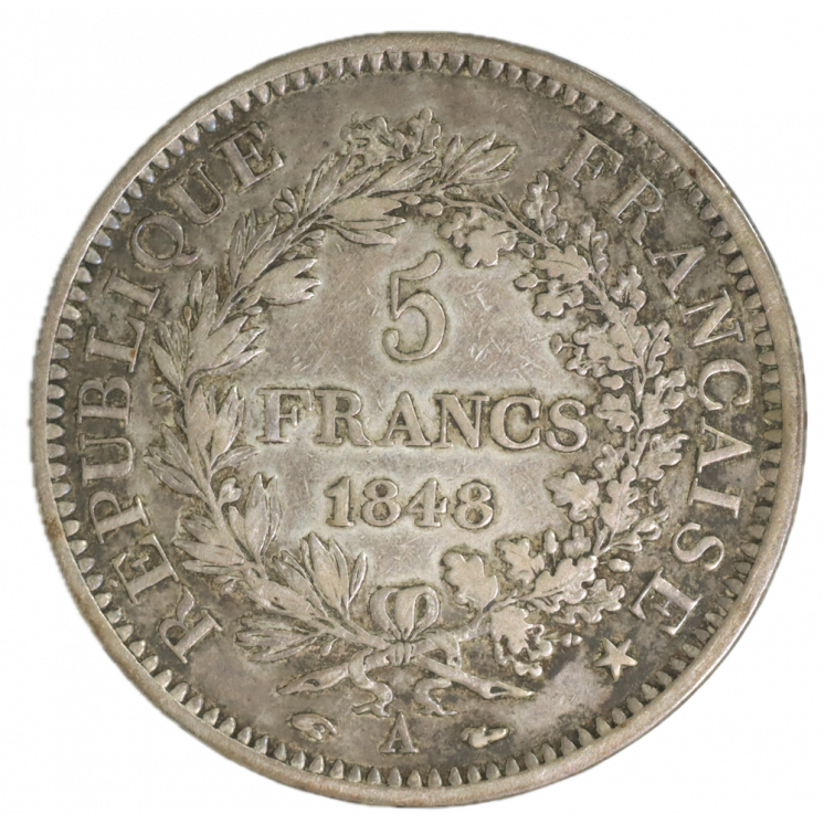 5 Francs Hercule 1848 A (Paris), IIème République