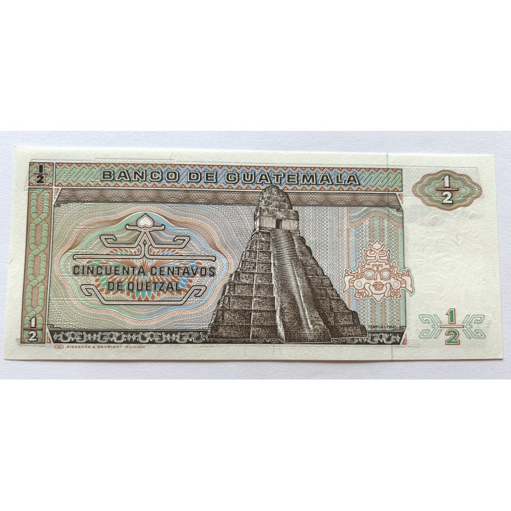 50 Centavos de Quetzal, Guatemala, 6/01/1988