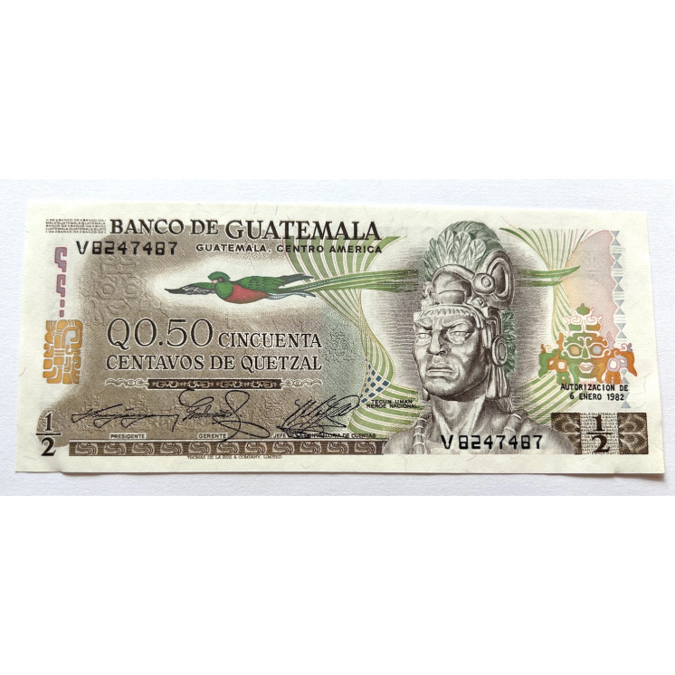 50 Centavos de Quetzal, Guatemala, 6/01/1982