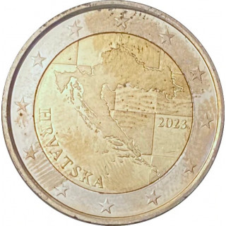 2023 - Croatie, 2 euros Carte de la République Croate