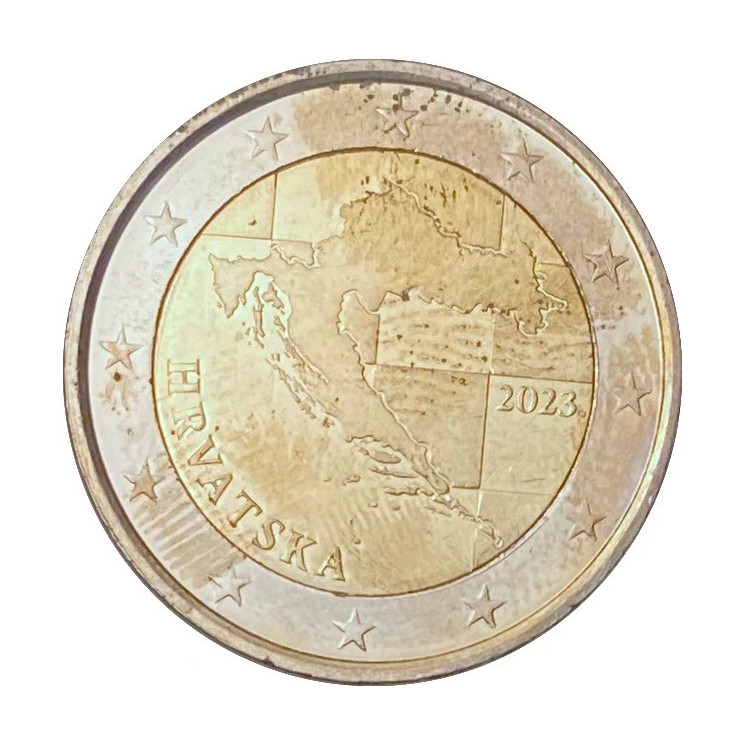 2023 - Croatie, 2 euros Carte de la République Croate