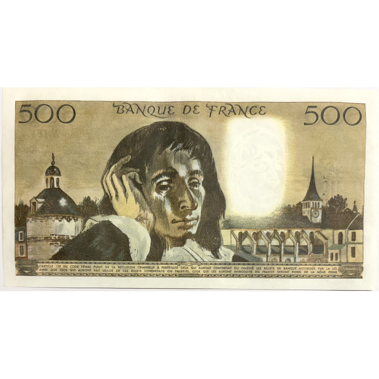 Billet 500 Francs Pascal 6 1 1983, France