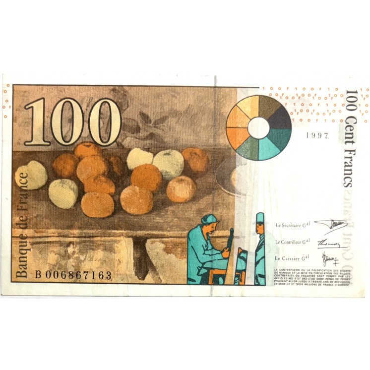 Billet 100 Francs Paul Cézanne 1997, France