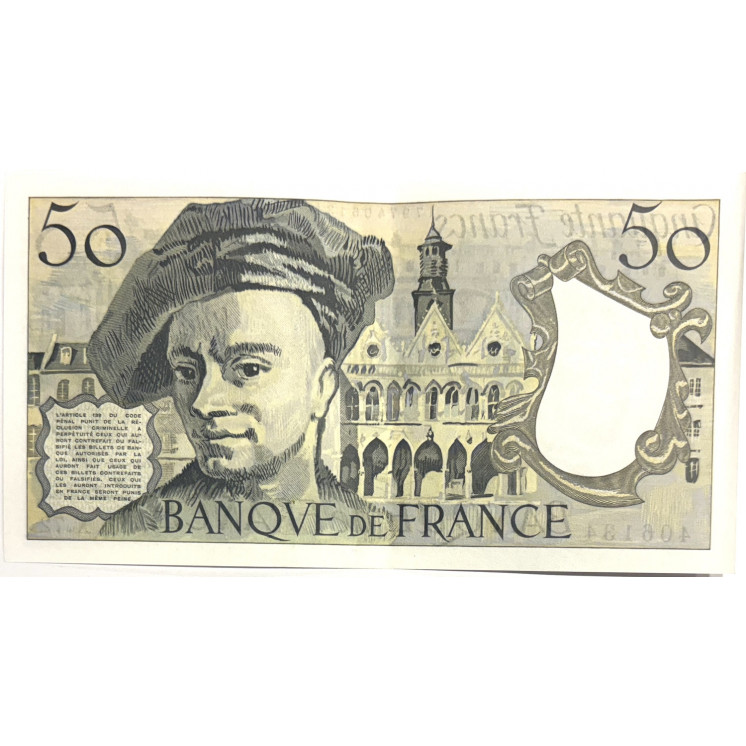 Billet 50 Francs Quentin Maurice De La Tour 1992