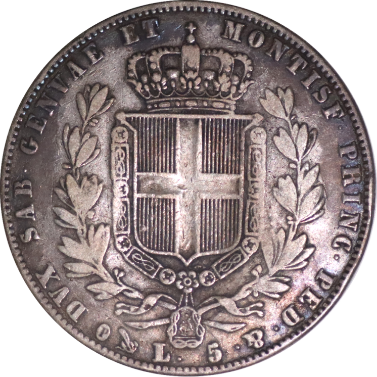 Sardaigne - 5 Lires 1848, Charles Albert