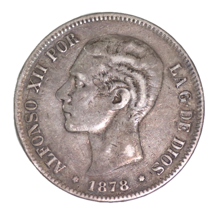 Espagne - 5 Pesetas 1878 Alfonso XII
