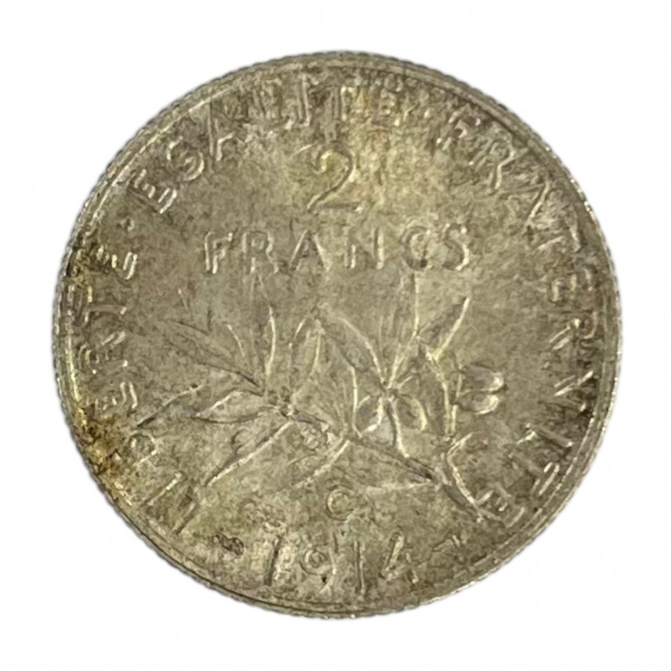 2 Francs Semeuse 1914 c "Castelsarrasin" Argent