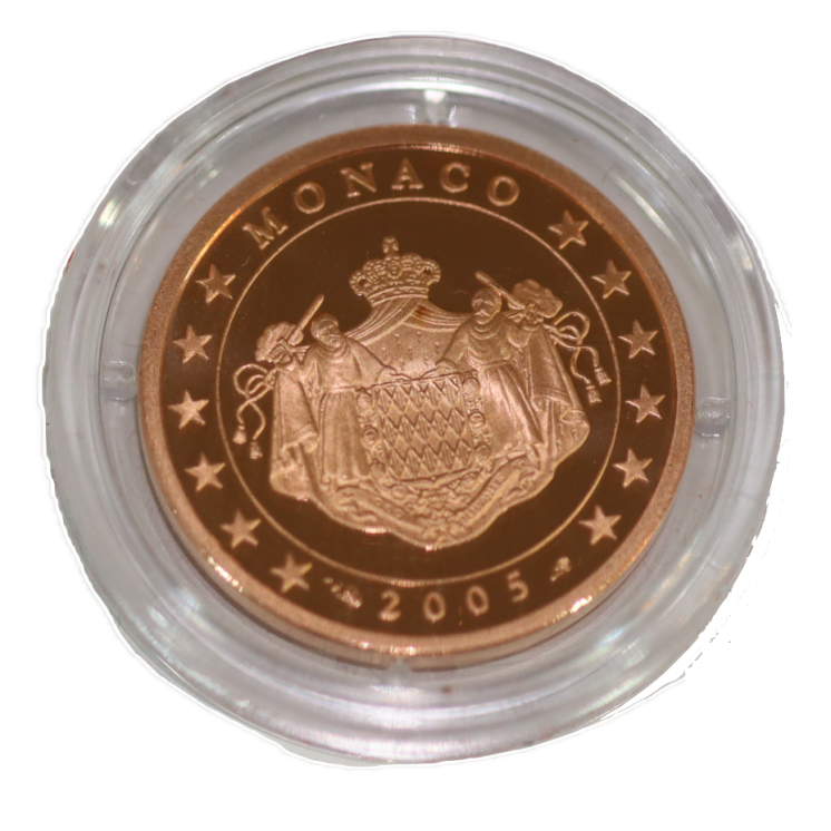 Monaco - 1,2 et 5 Centimes 2005, Albert II