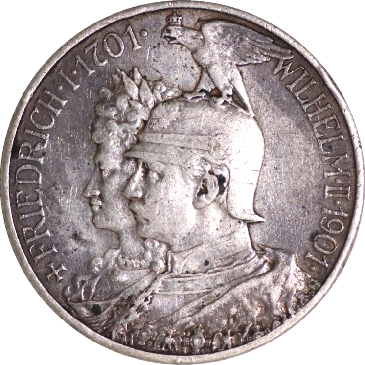 Allemagne - Prusse, Wilhelm II (1888-1918), 2 Mark 1901 A