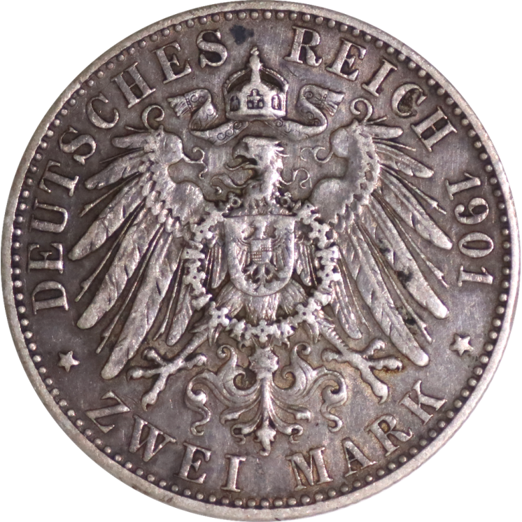 Allemagne - Prusse, Wilhelm II (1888-1918), 2 Mark 1901 A